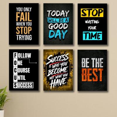 Set of 6 Motivational Wall Art Frames for Home Office