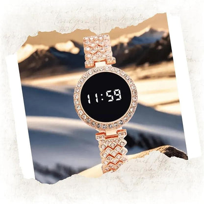Women Digital Watch with Crystal Strap and Touch Screen
