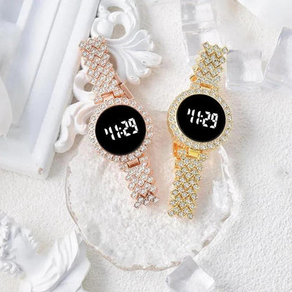 Women Digital Watch with Crystal Strap and Touch Screen