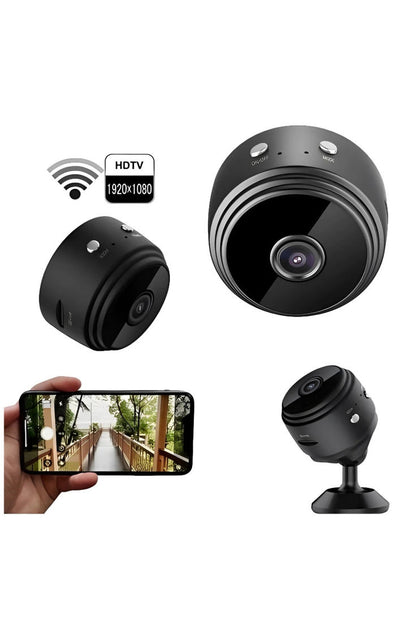 Mini WiFi Camera HD 1080P Night Vision Black