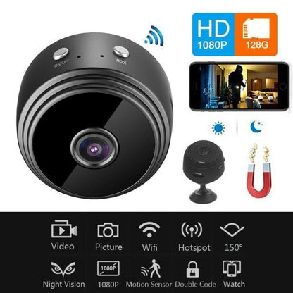Mini WiFi Camera HD 1080P Night Vision Black