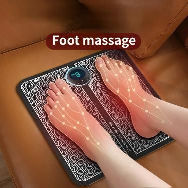 Foot Massager Mat Black PU Leather Pack of 1